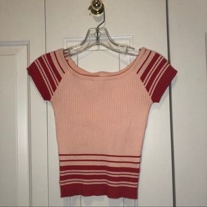 LA Hearts Pink&Red Crop Top